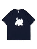 Aesthetic Black Cat Print Oversized T-shirtOutfit
