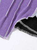 Sleeve Detail Irregular Patchwork Crop Top-Outfit