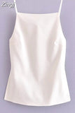 Black Backless Top Women White Sleeveless Cami Top Party For Woman Fashion Summer Sexy Tops Woman 2023 Elegant Woman