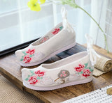Zingj Shoes Hanfu Shoes Ancient Style Female Embroidered Cloth Shoes Inside The Raised Head Ancient Costume Shoes Cloth Shoes