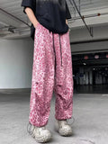 Leopard Print Parachute Trousers Men's Fashion Brand Hiphop Wide-Legged Trousers Loose Straight Tube Trendy