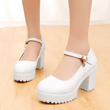 Head Shallow Mouth 8CM High Heels Waterproof Table Thick-Bottomed Cheongsam Shoes Model Show Shoes Magic Sticky Women Singles