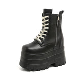 High Shoes 13Cm Heightening Legs Fine Thick Shoes Small British Wind Thick Soles New Short-Heeled Martin