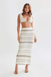 Two Sets Of Women's Knitted Slings Wrapped Breasts Skirt Dress Fashion