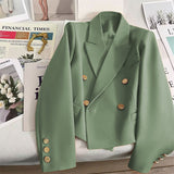 2025 New Orange Short Blazer Women's Small Design Sense College Wind Commuting Suit
