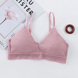 Cotton Hollow Out Bras For Women Underwear Solid Color Comfort Wireless Bra Lingerie Fashion Seamless Padded Bralette