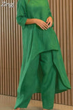 Cotton Linen Long Blouse Korean Fashion Wide Leg Pant Two-piece Set Irregular Women Casual Suit Loose Femme Outfit