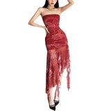 2025 New Women's New Chinese Style Irregular Sling Boobs Open Year-War Robe