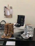 Design Rider Boots 2025 New Square Head Thick And High Fashion Cool Boots