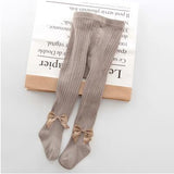 0-10 Yrs Children Spring Autumn Winter Bowknot Tights Cotton Baby Girls Pantyhose Kids Infant Knitted Collant