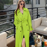 Women's Long-Term 2025 Spring And Autumn New Korean Version Of Large-Size Small Man Popular British Wind Coat Over The Knee