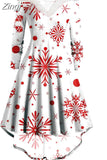 Women Christmas Dress Elegant Puff Long Sleeve Faux Fur Collar Midi Party Costume Xmas New Year Festival
