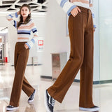 wide leg pants women flare trousers 2019 winter high waist Pantalon casual female pants Solid loose womens legs