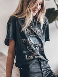 Sign Print Tee T-shirt White Cotton Summer Tshirt 2021 Casual Tops Femme Fashion