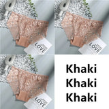 Sexy Low Waist Women's Underwear Lace Plus Size Seamless Panties Breathable Lingerie Female Briefs Solid Hollow