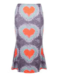 Tie-Dye Heart Wrap Midi Skirt- Outfit