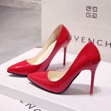 Black High-Heeled Women 2025 New Fine Heel In Fairy Net Red Leather Pointed Single Shoe