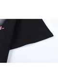 T-shirt Black Y2k Streetwear Letter Printed Gothic Female BF Style T Shirt Kawaii O-Neck Short Sleeve Loose Oversized