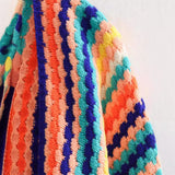 2025 New Women's Fashion Classic Colorful Hand Hook Cardigan Sweater