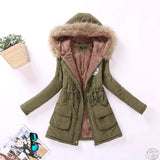 winter military coats women cotton wadded hooded jacket medium-long casual parka thickness plus size XXXL quilt snow