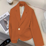 Zingj And Autumn New Fashion Small Web Celebrity Fried Street White Short Suit Jacket Female Simple All-Match Niche