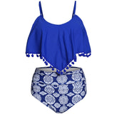 Sexy Tankini Swimwear Women Push Up Swimsuit High Waisted Bathing Suit Floral Biquini Two Piece Bikinis Beachwear Plus