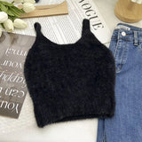 Women's Camisole Temperament Lint Knitted Tank Tops Solid Color U