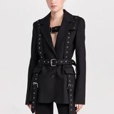 Zingj Sense Small Suit 2024 Spring New Fashion Temperament Willow Nail Decoration Waist Show Thin Suit Coat Female