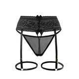 Zingj Temptation Sexy Garter Black Silk Emotional Appeal Beautiful Leg Ring Adjustable Pantyhose Super Thin Pantyhose Set-Outfit