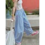 Work Pants Women Summer Thin Small Straight Loose Leisure Wide Leg Pants Trousers