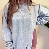 Hot Girls Read Books Letters Embroidered Crewneck Sweatshirt- Outfit