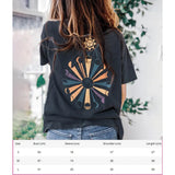 Geometry Graphic Cotton T-shirt Women Summer Round Neck Vintage Tee Shirt Tops 2021 Femme Casual Streetwear Tshirt