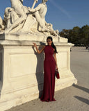 Knitted Turtleneck Pleated Tank Maxi Dress- Outfit