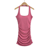 Zingj Trendy Women's Wear In Summer, The New Fashionable Spicy Girls' Tight Hip Skirt Shows Figure, Hanging Neck Dress And Short