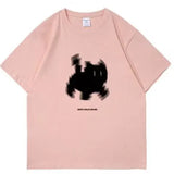 Aesthetic Black Cat Print Oversized T-shirtOutfit