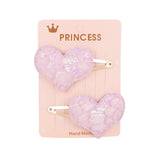Glitter Cartoon Cartoon Love Heart Crown Hair Clips For Girls Handmade Hairpins Boutique Barrette Kids Hair