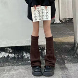 Zingj Subculture New Pure Color Knitting Pile Pile Socks Set Female Japanese And Korean Jk Foot Socks Set Versatile Leg Tube Socks-Outfit