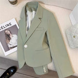 Zingj And Autumn New Fashion Small Web Celebrity Fried Street White Short Suit Jacket Female Simple All-Match Niche
