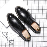 Zingj Men's Casual Shoes Lacing Block Business Shoes 37 Fashion Tide Shoes