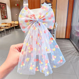 Girls Beautiful Chiffon Bow Print Flower Strawberry Hairpins Headband Kids Sweet Hair Decorate Clip Fashion Hair
