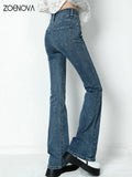 2022 New Flared Jeans Women Sexy Hip Lift High Waist Stretch Denim Pencil Pants Washed Slim Skinny Y2K Female