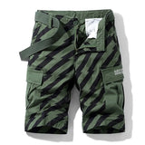 New Summer Overalls Shorts Men Cool Camouflage Summer Hot Sale Cotton Casual Men Shorts Striped 5-Point