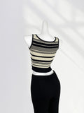 Zingj Quality Version Of U-Neck Striped Sling Vest New Summer Wear Female Short Sleeveless Waist Short Hot Girl