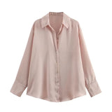 Women's Clothing In Autumn 2025 20 Color Buff Silk Densate V Collar Long-Sleeved Striped Vertical