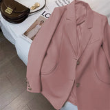 Zingj Suit Jacket Female GJ Sense Spring Autumn 2024 New White Korean Version Fashion Long Small
