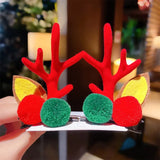 Women Girls Cartoon Christmas Antlers Hairpins New Year Sweet Hair Decorate Barrettes Hair Clips Novelty Hair