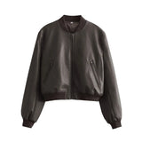 Three-Color Pilot Leather Jacket In