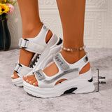 Sports Sandals Women Wear 2025 New Summer Drill Thick Bottom Magic Stick Soft Bottom Roman Beach