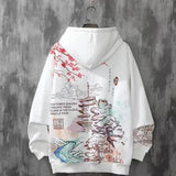 Style Men Hoodie Plus Velvet Harajuku Style Sweatshirt Loose Hoodie Trendy Brand Hip-Hop Student Hoodie