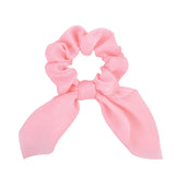 Chiffon Bowknot Elastic Hair Bands For Women Girls Solid Color Scrunchie Headband Hair Ties Ponytail Holder Hair